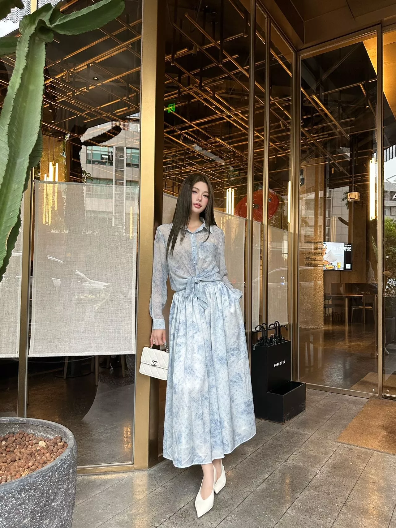 로로피아나 프린트 셔츠 스커트 세트 상세 이미지 19