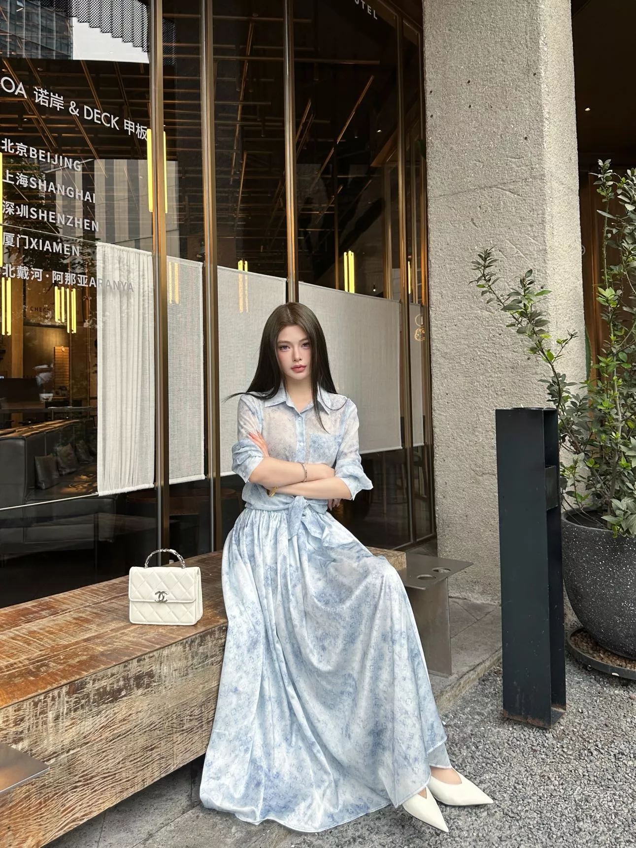 로로피아나 프린트 셔츠 스커트 세트 상세 이미지 18