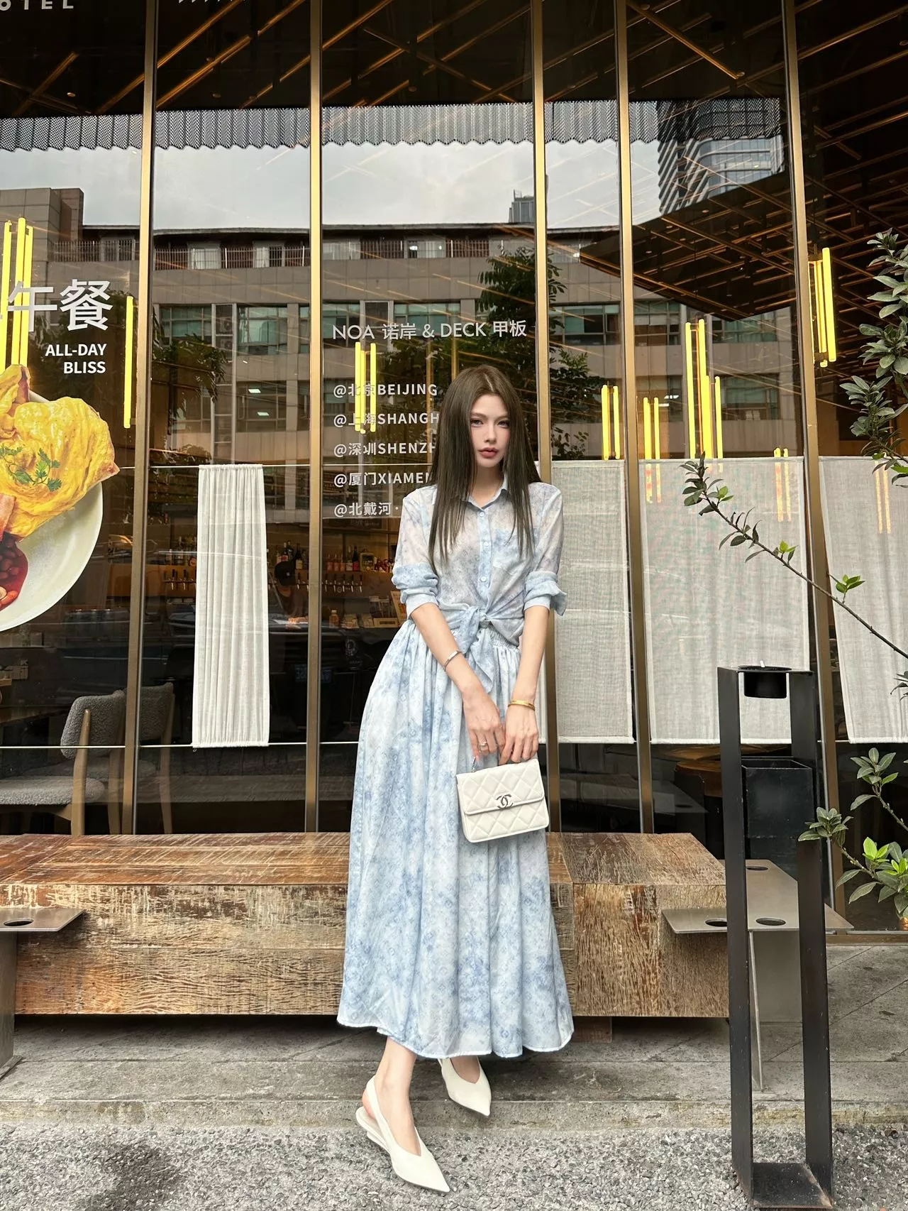 로로피아나 프린트 셔츠 스커트 세트 상세 이미지 14