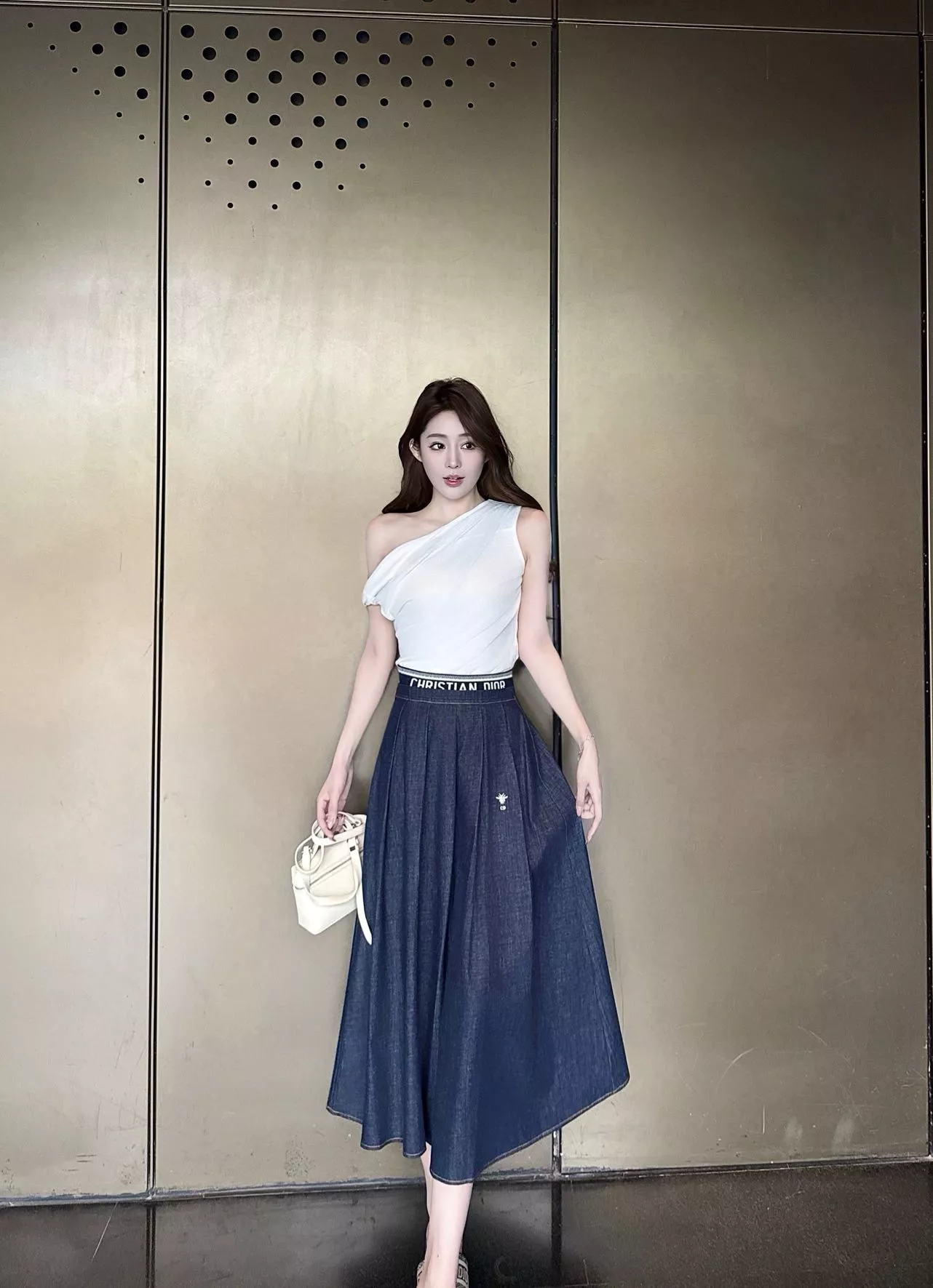 디올 그라데이션 데님 A라인 스커트 상세 이미지 11