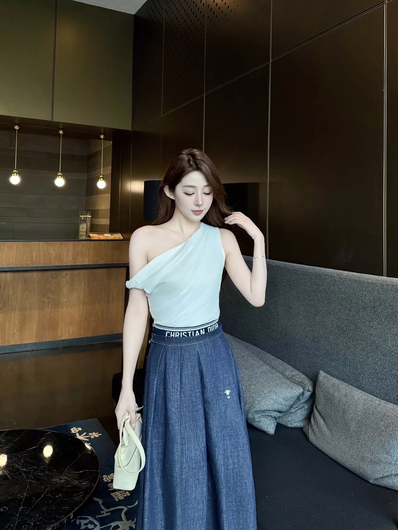 디올 그라데이션 데님 A라인 스커트 상세 이미지 17
