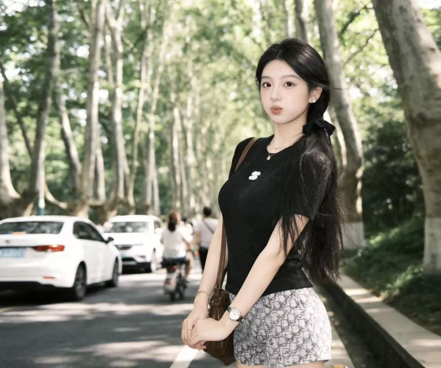 샤넬 라운드넥 펀칭 반소매 니트 상세 이미지 13