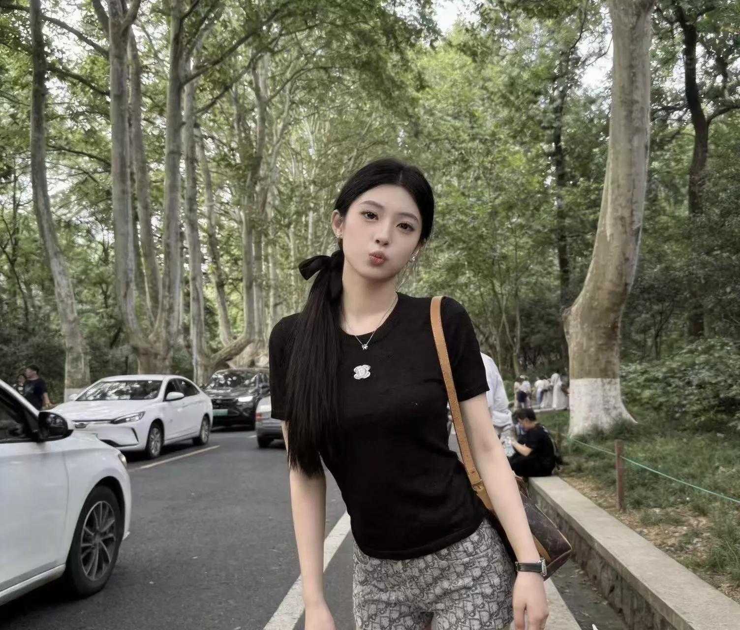 샤넬 라운드넥 펀칭 반소매 니트 상세 이미지 12