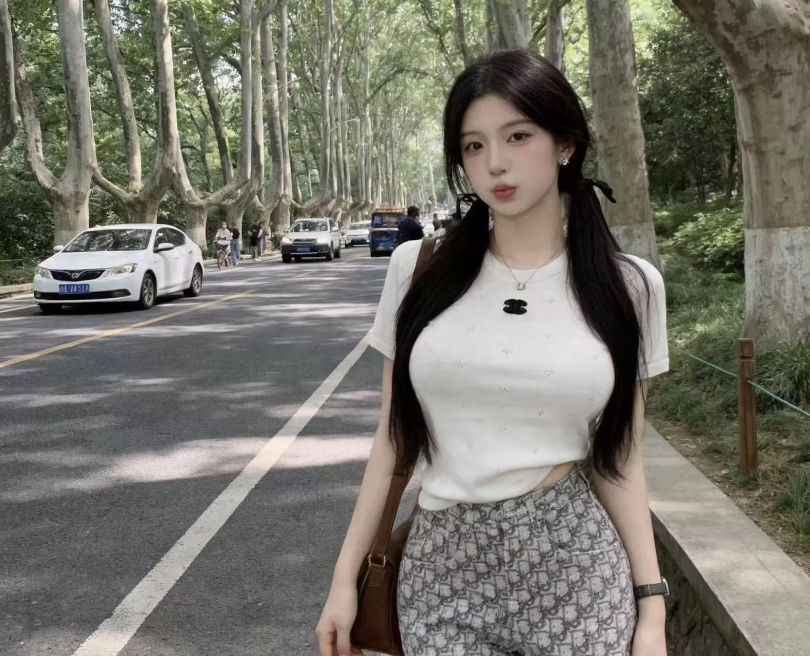 샤넬 라운드넥 펀칭 반소매 니트 상세 이미지 20