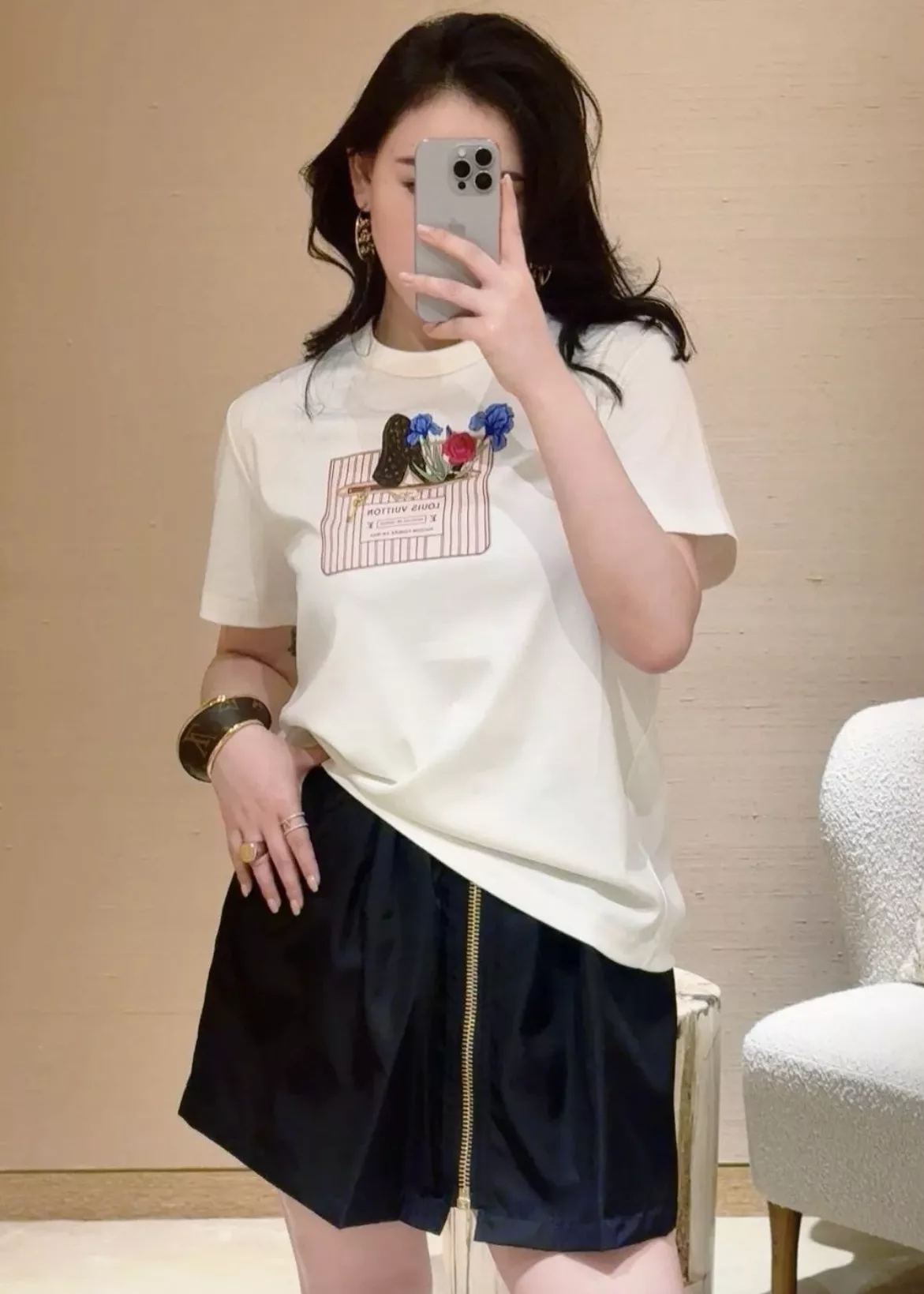 로에베 블랙 레더 A라인 하이웨이스트 스커트 상세 이미지 24