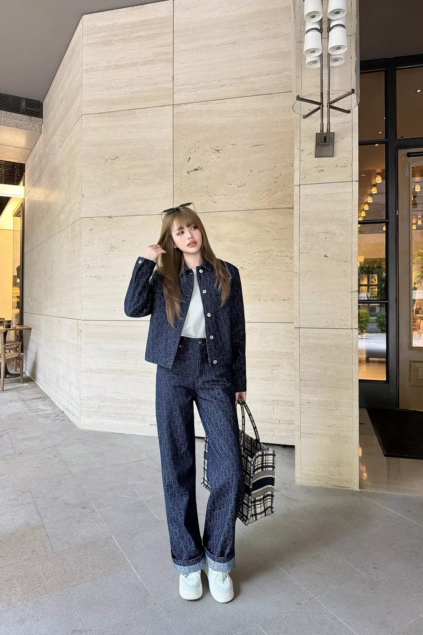 디올 자카드 하이웨이스트 데님 팬츠 상세 이미지 30