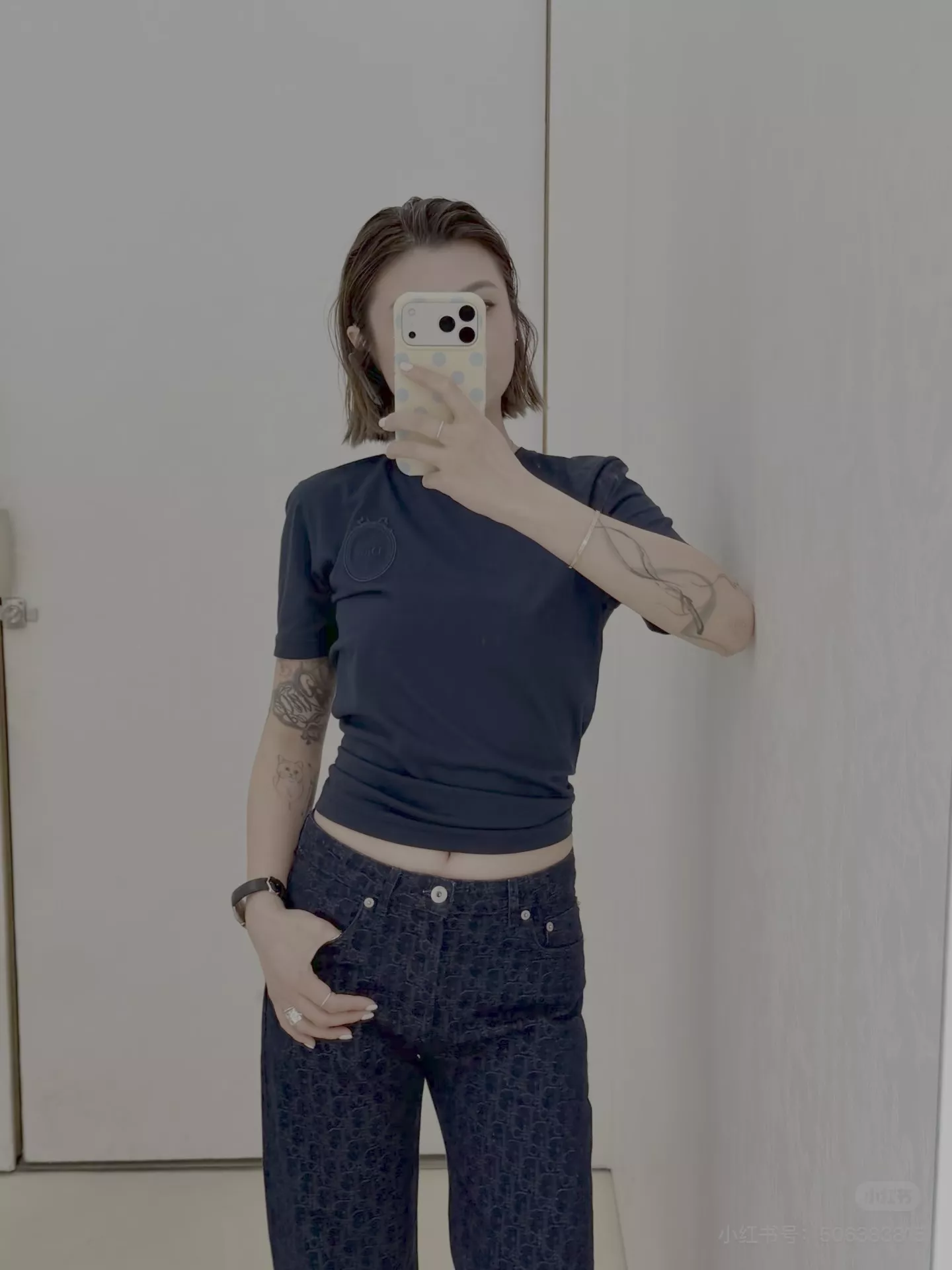 디올 자카드 하이웨이스트 데님 팬츠 상세 이미지 21