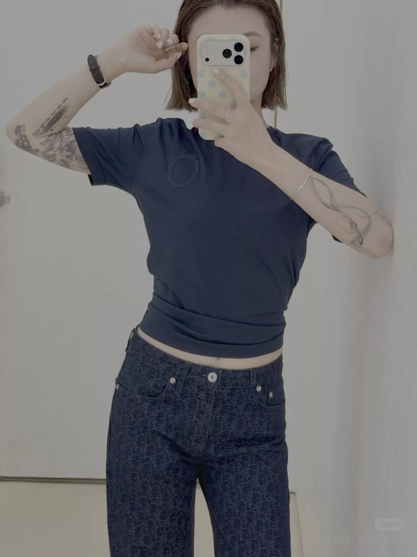 디올 자카드 하이웨이스트 데님 팬츠 상세 이미지 17