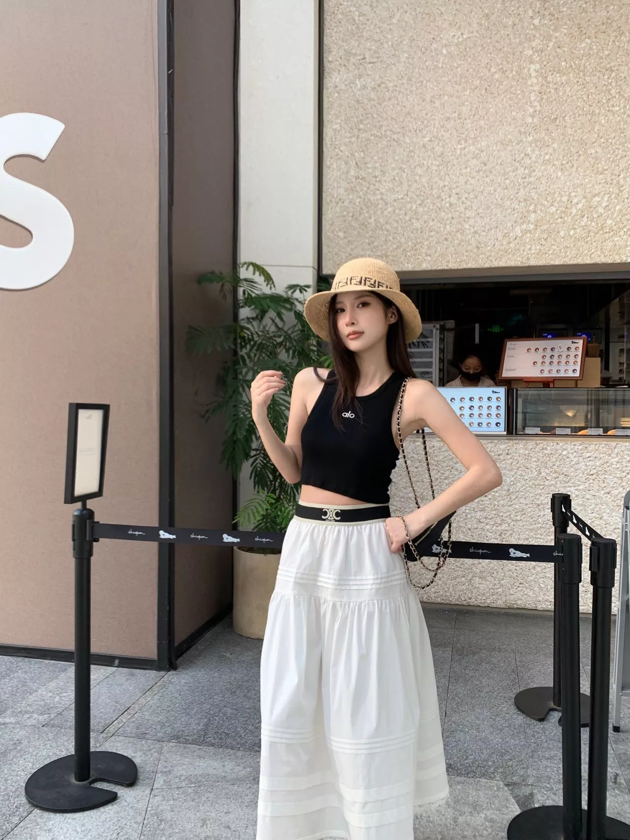 셀린느 레이스 배색 플레어 스커트 상세 이미지 25