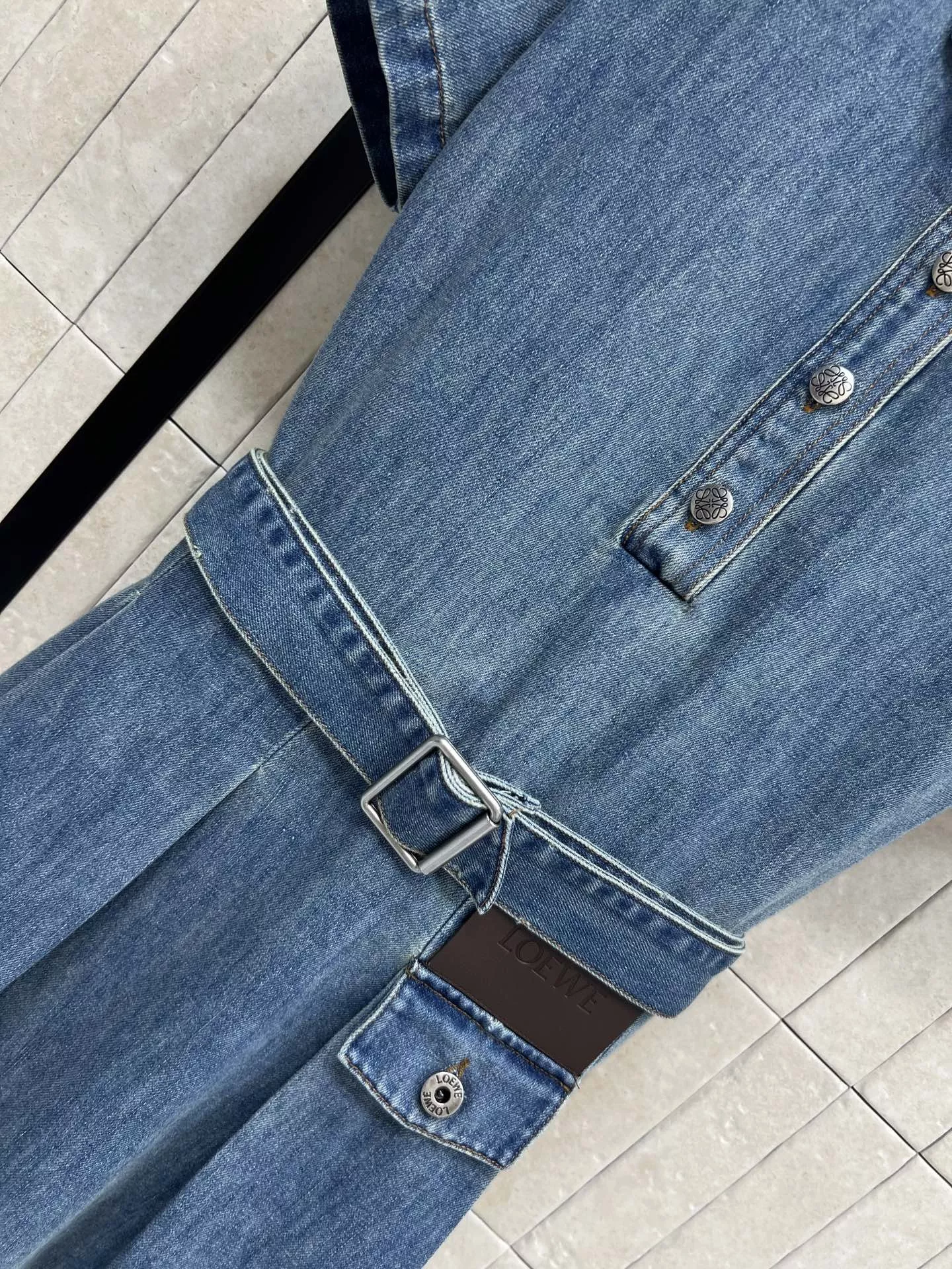 로에베 데님 폴로 칼라 원피스 상세 이미지 3