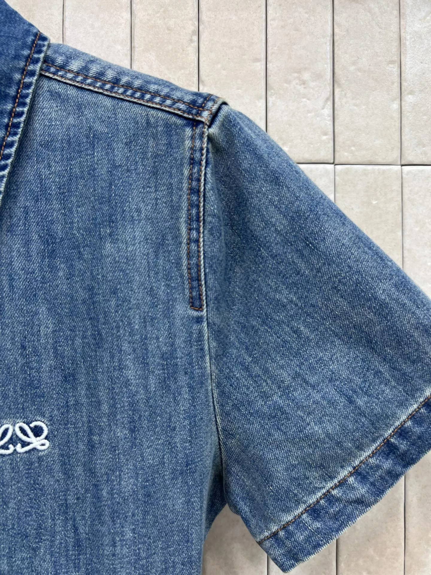 로에베 데님 폴로 칼라 원피스 상세 이미지 5
