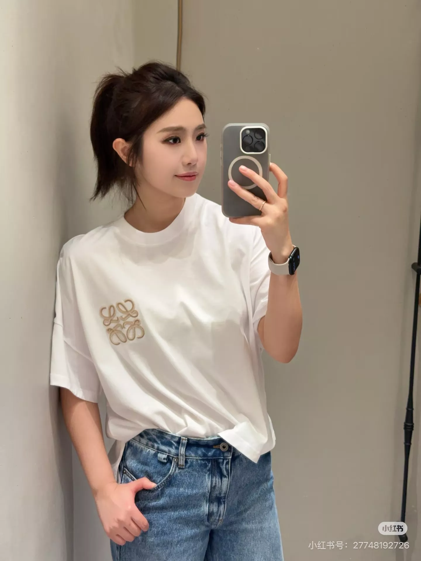 로에베 자수 포인트 반소매 상의 상세 이미지 40