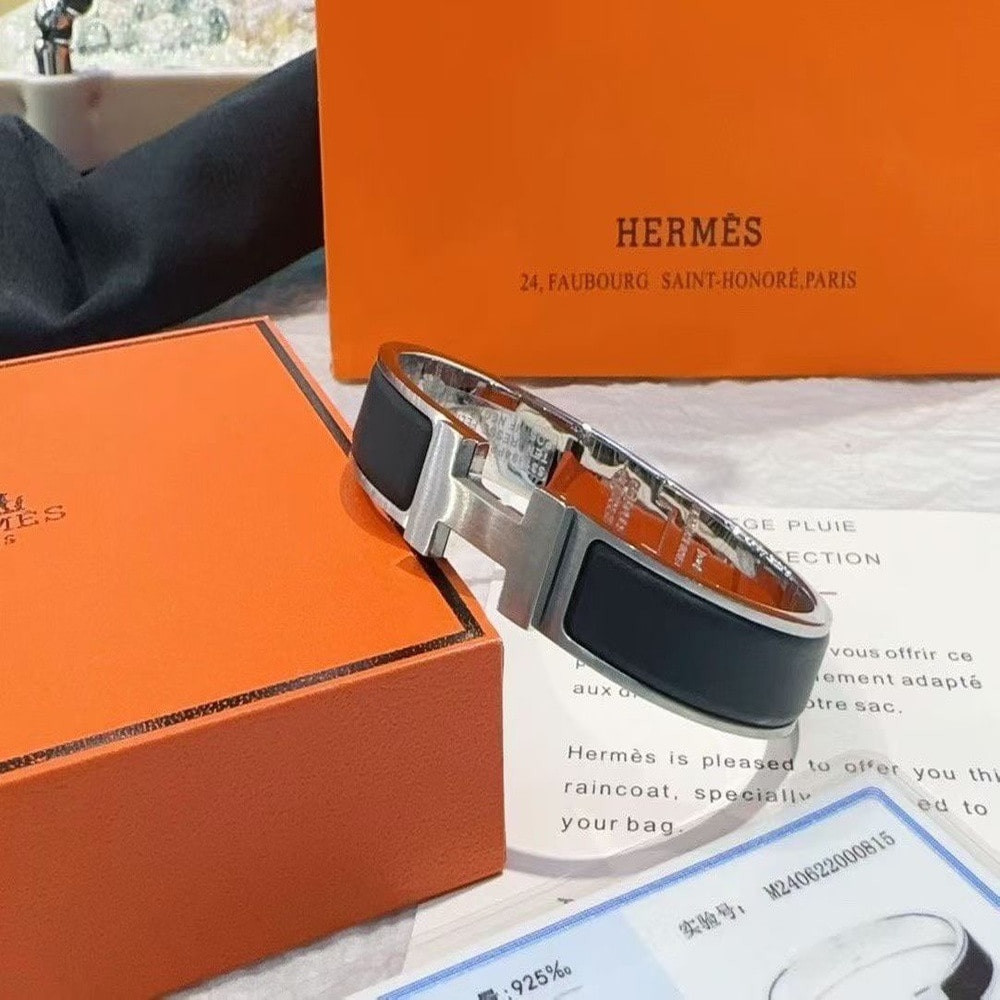 에르메스 블랙 H 버클 뱅글