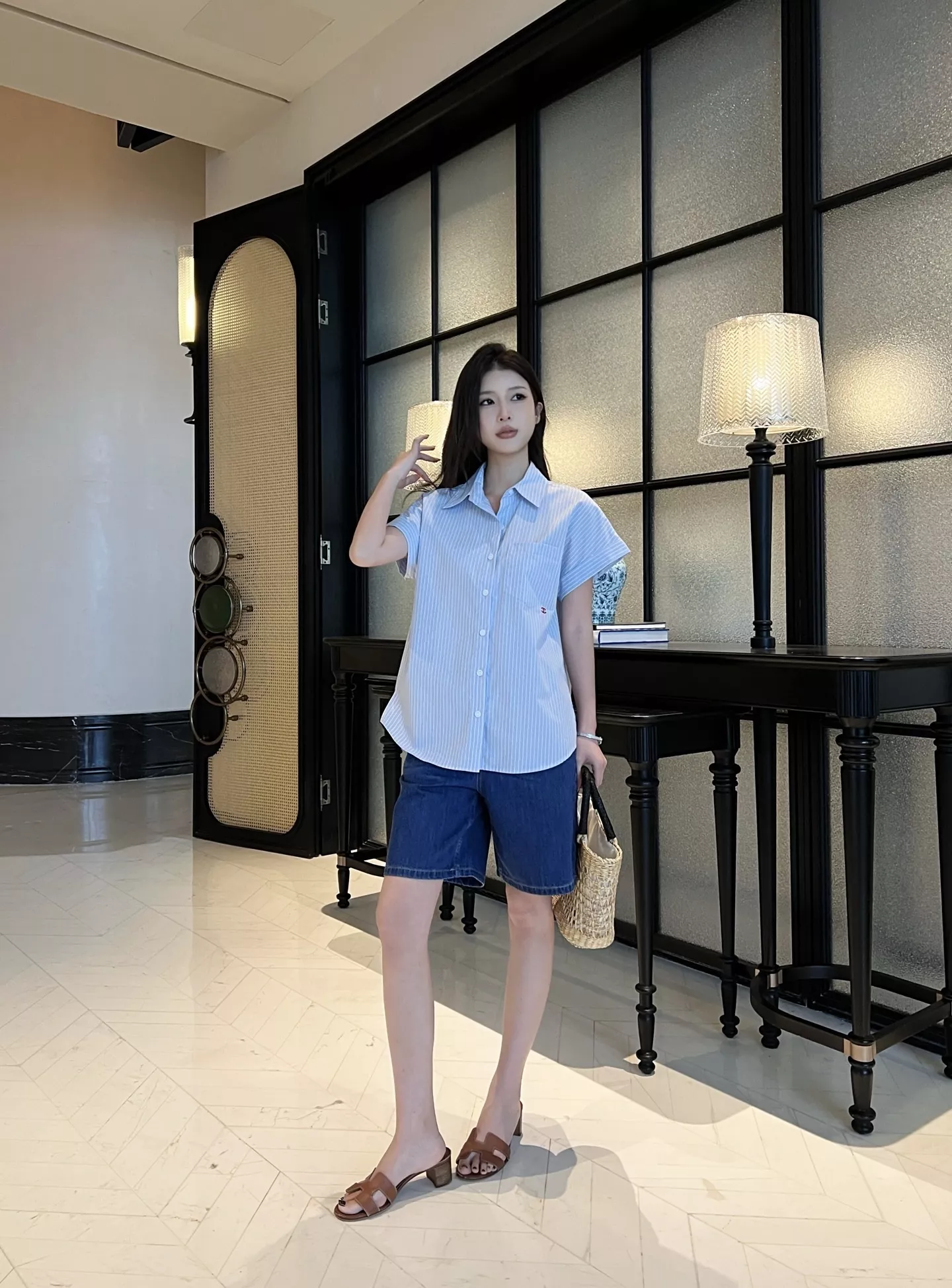 샤넬 자수 포켓 카라 반소매 셔츠 상세 이미지 24