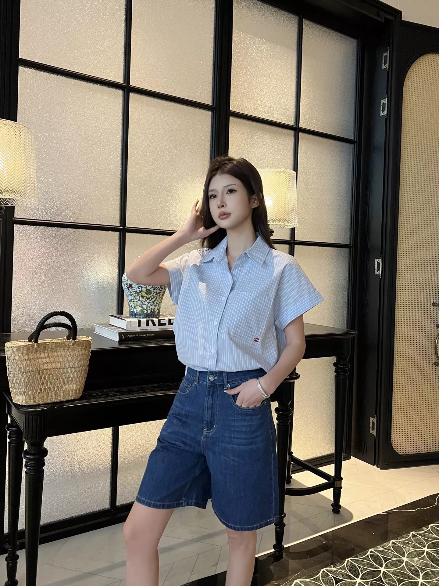 샤넬 자수 포켓 카라 반소매 셔츠 상세 이미지 20