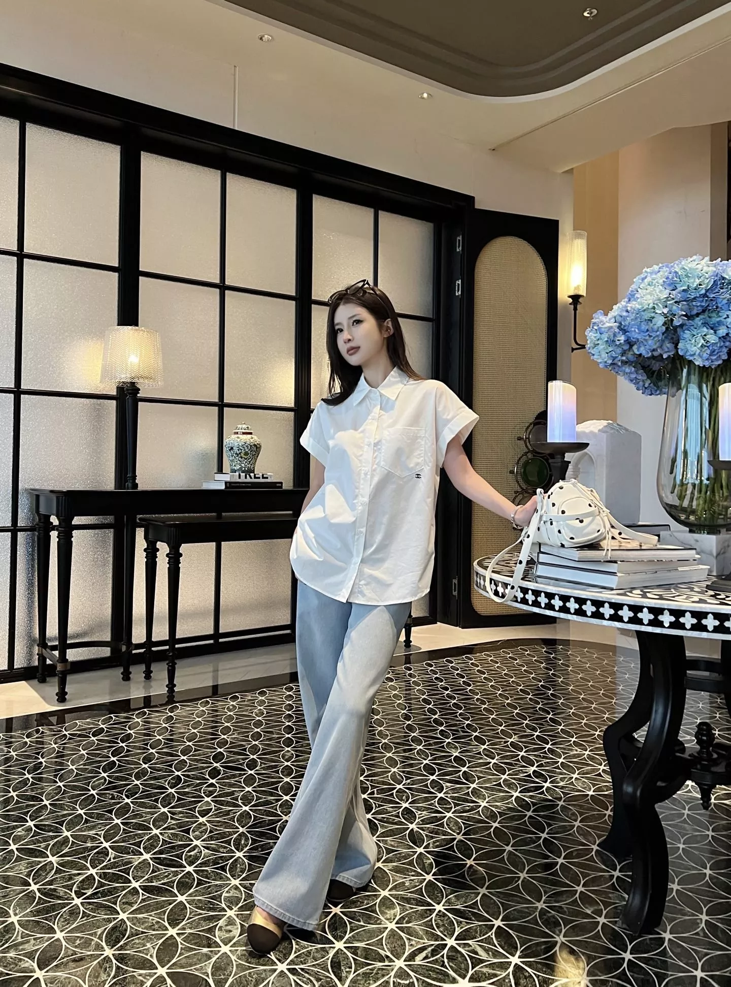 샤넬 자수 포켓 카라 반소매 셔츠 상세 이미지 14