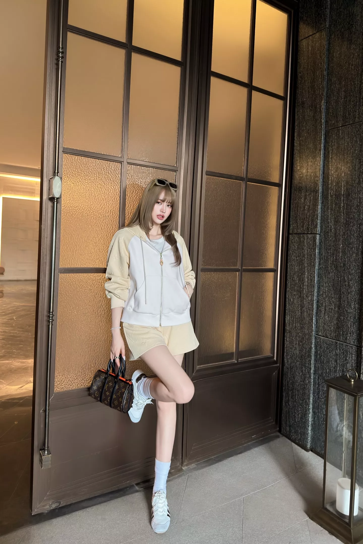 로에베 배색 자카드 후드 집업 재킷 상세 이미지 54