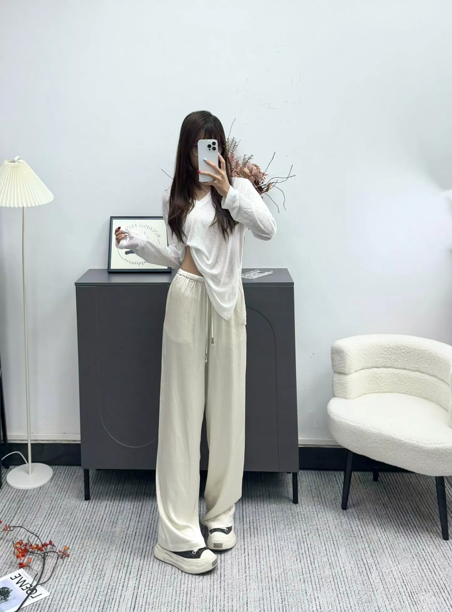 디올 드로스트링 와이드 팬츠 상세 이미지 14