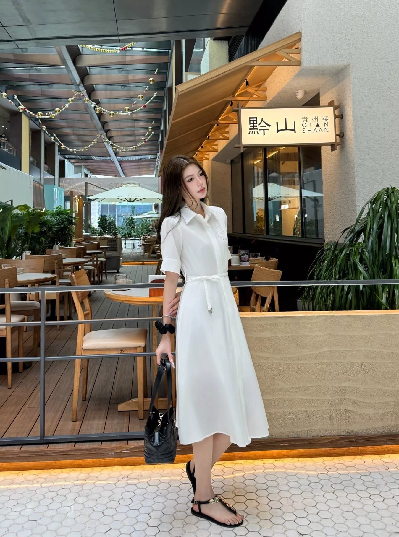 디올 화이트 카라 셔츠 원피스 상세 이미지 13