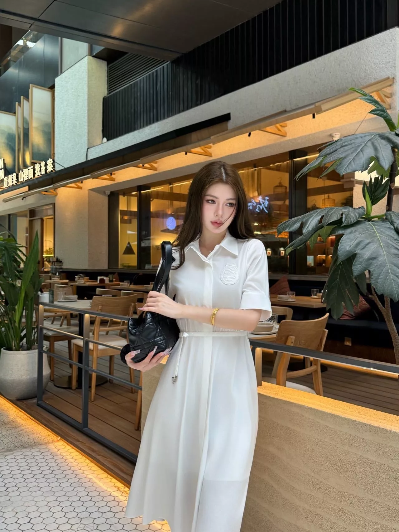 디올 화이트 카라 셔츠 원피스 상세 이미지 15