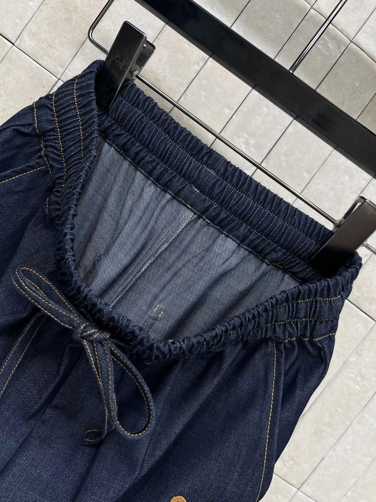 디올 로고 자수 스트링 와이드 팬츠 상세 이미지 6