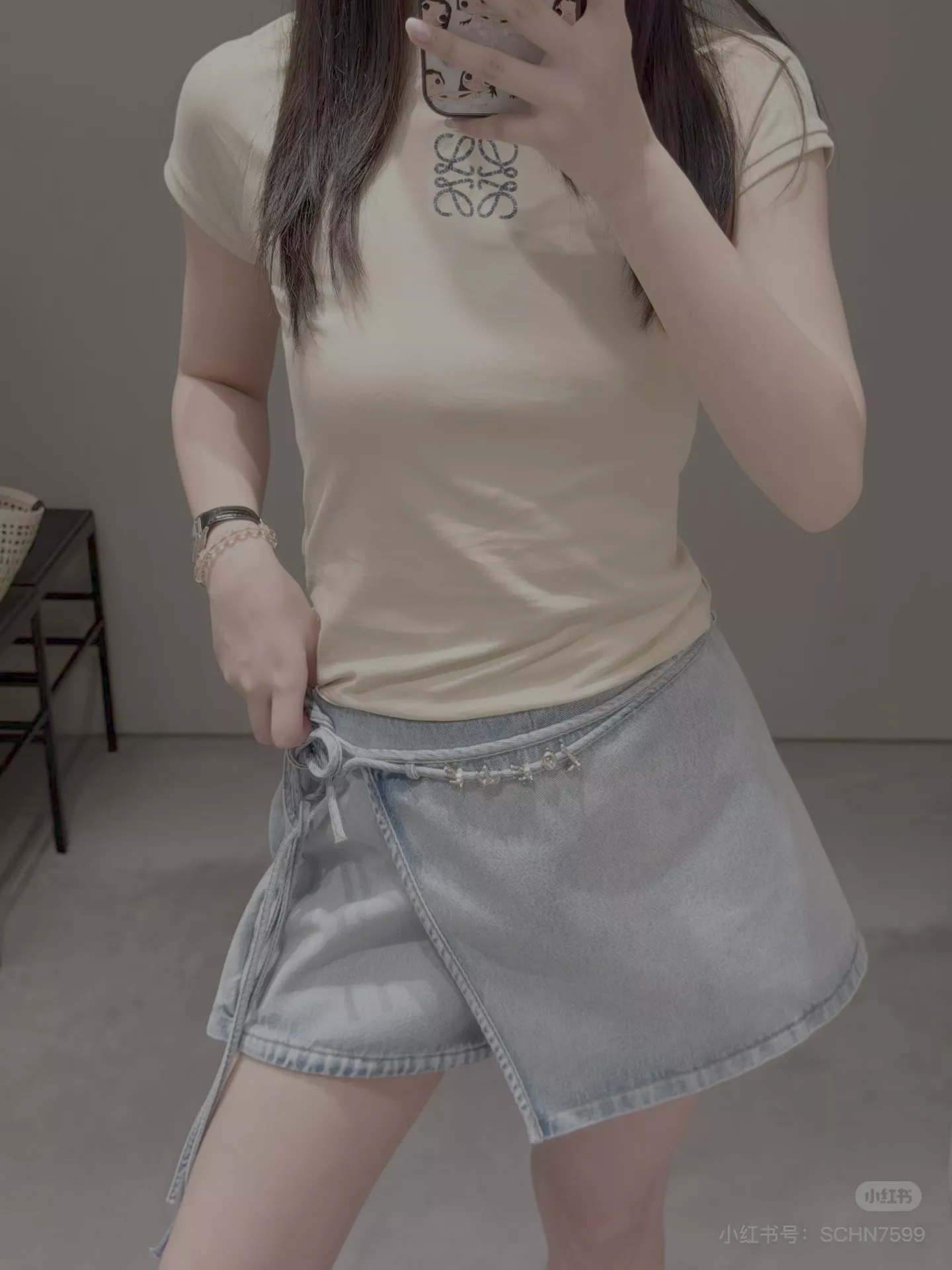 로에베 스트랩 데님 스커트 상세 이미지 66