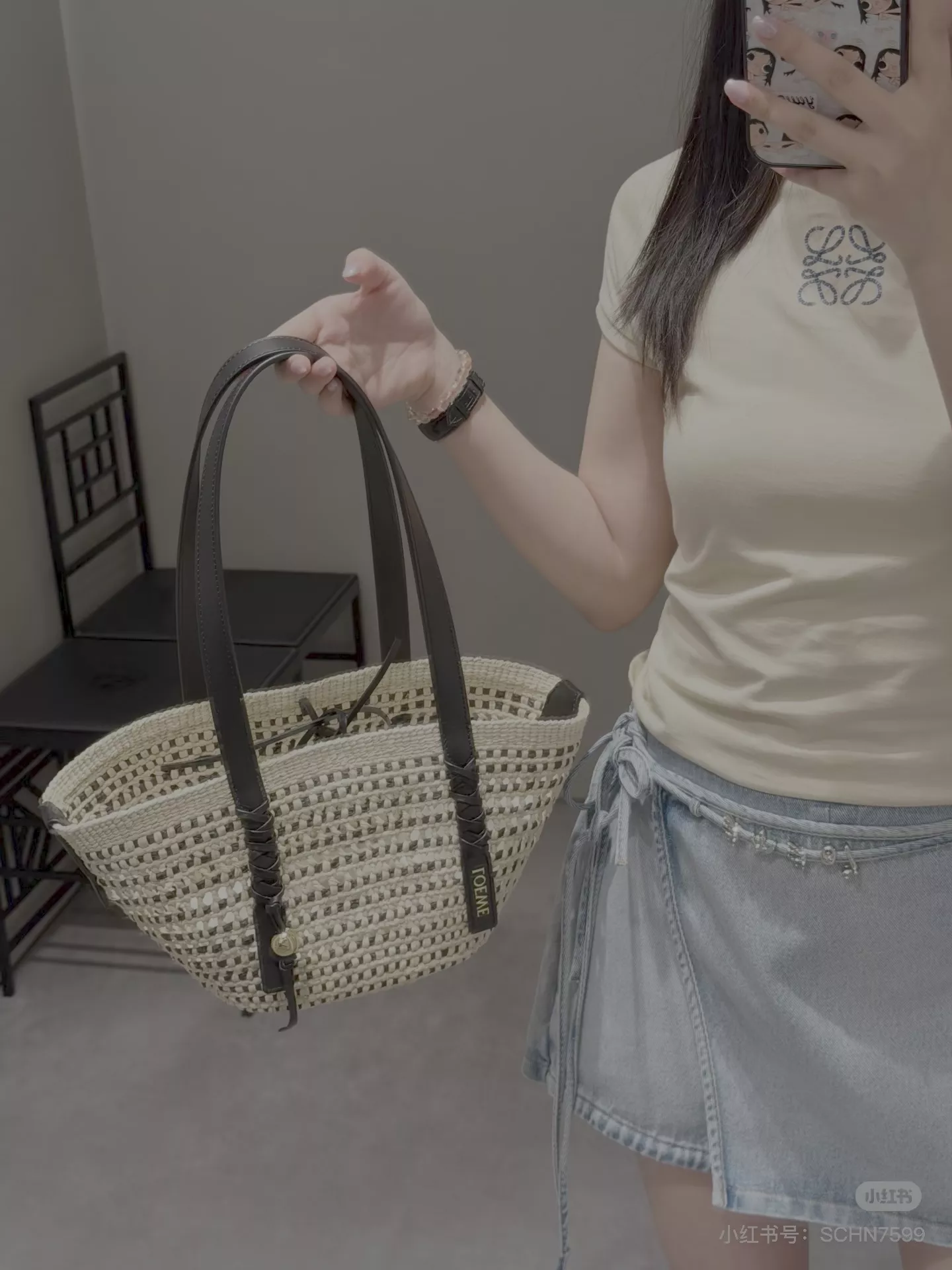 로에베 스트랩 데님 스커트 상세 이미지 63