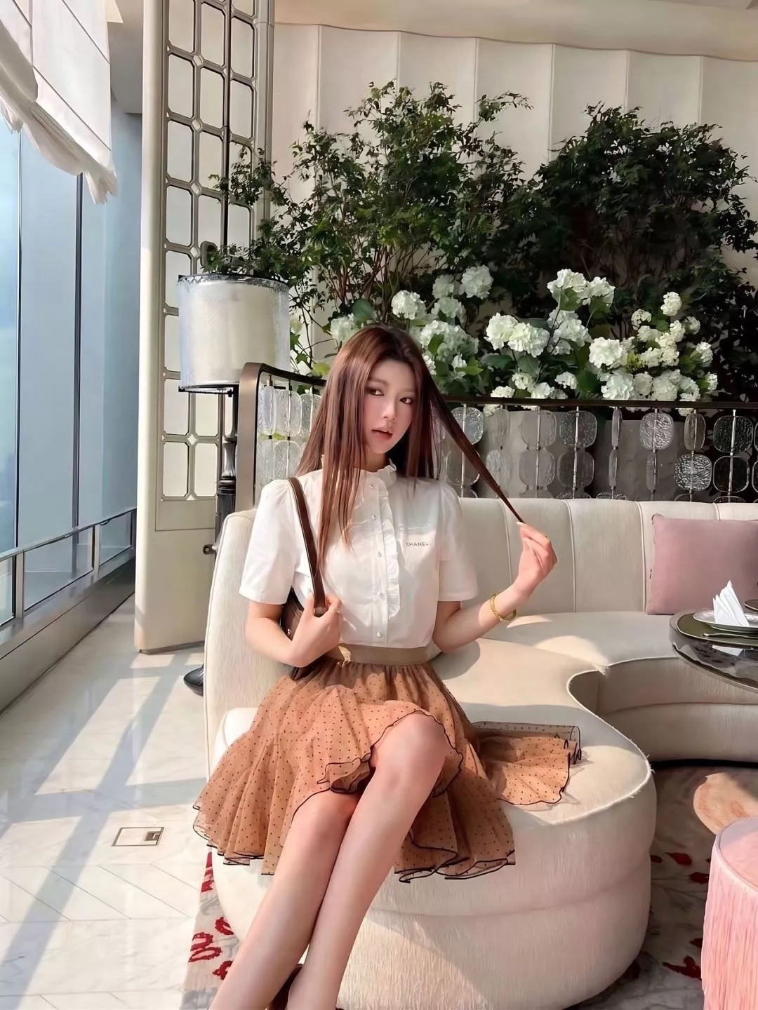 샤넬 프릴 디테일 반소매 코튼 셔츠 상세 이미지 22