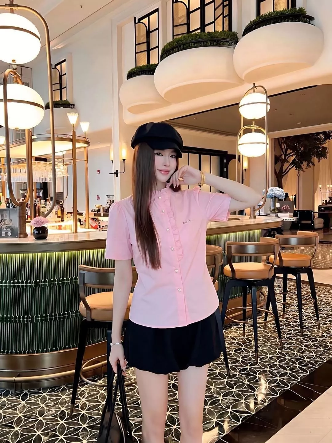 샤넬 프릴 디테일 반소매 코튼 셔츠 상세 이미지 19