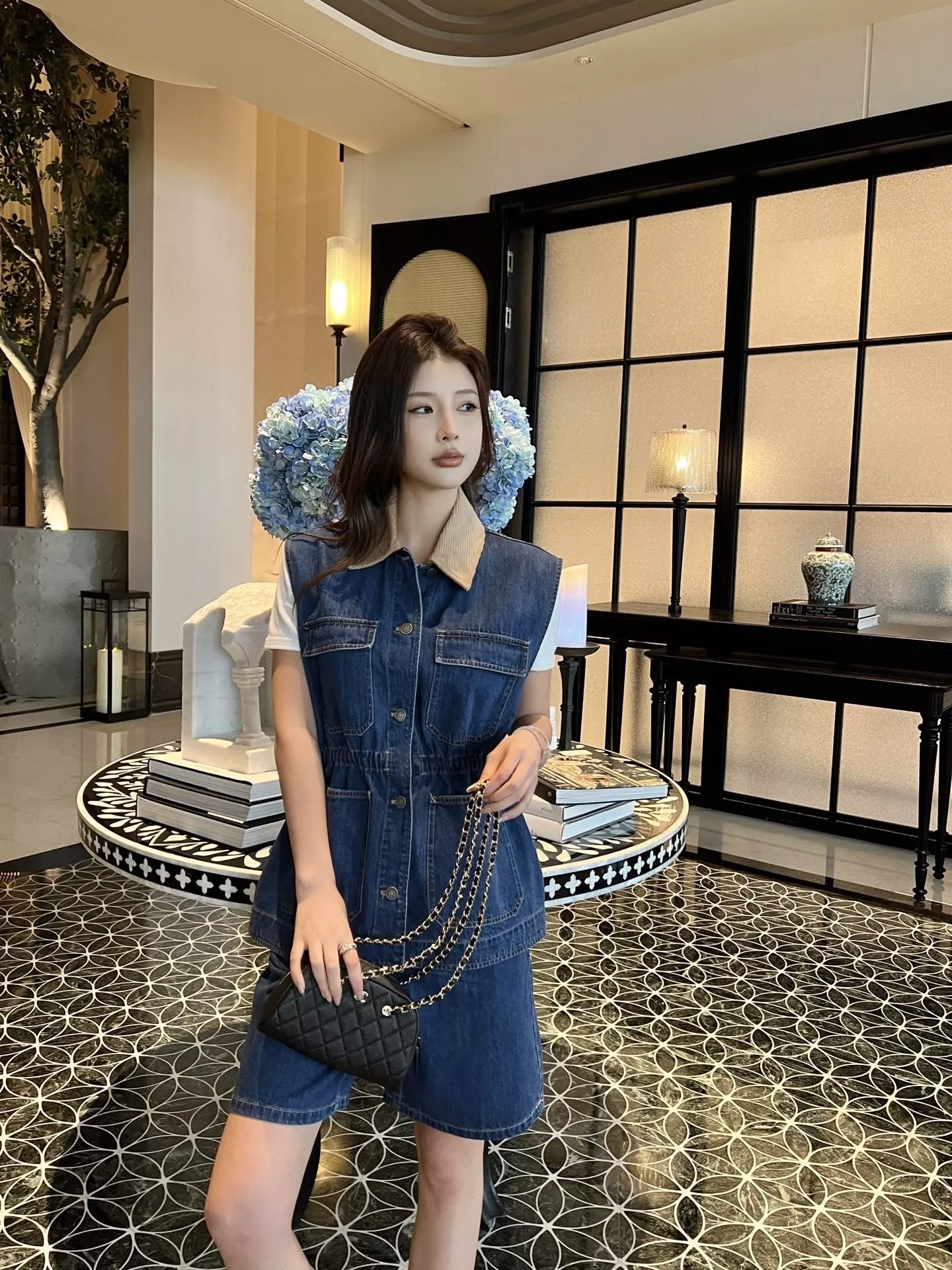 노브랜드 복고 데님 베스트와 숏팬츠 세트 상세 이미지 12