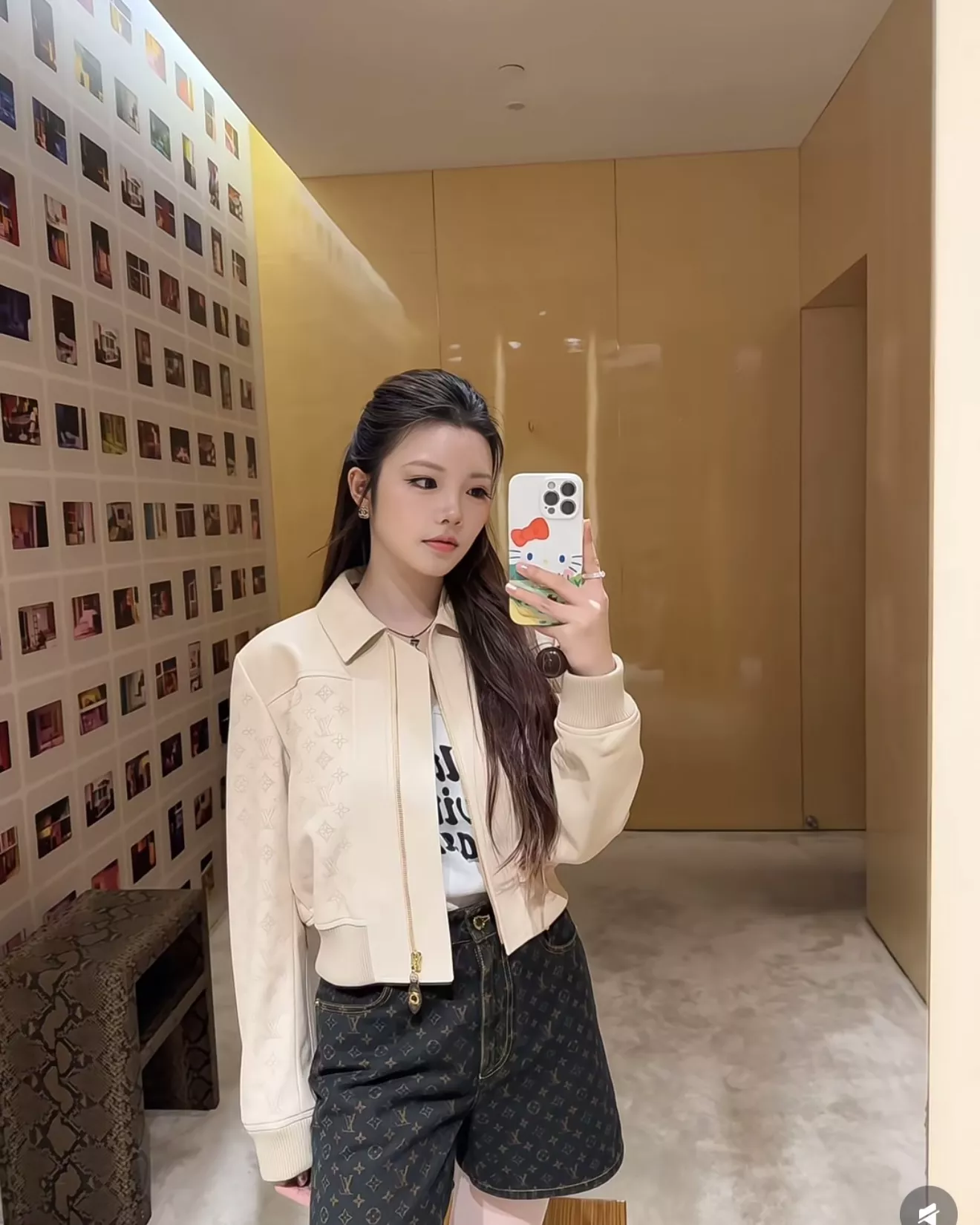루이비통 모노그램 하이웨이스트 데님 쇼츠 상세 이미지 21