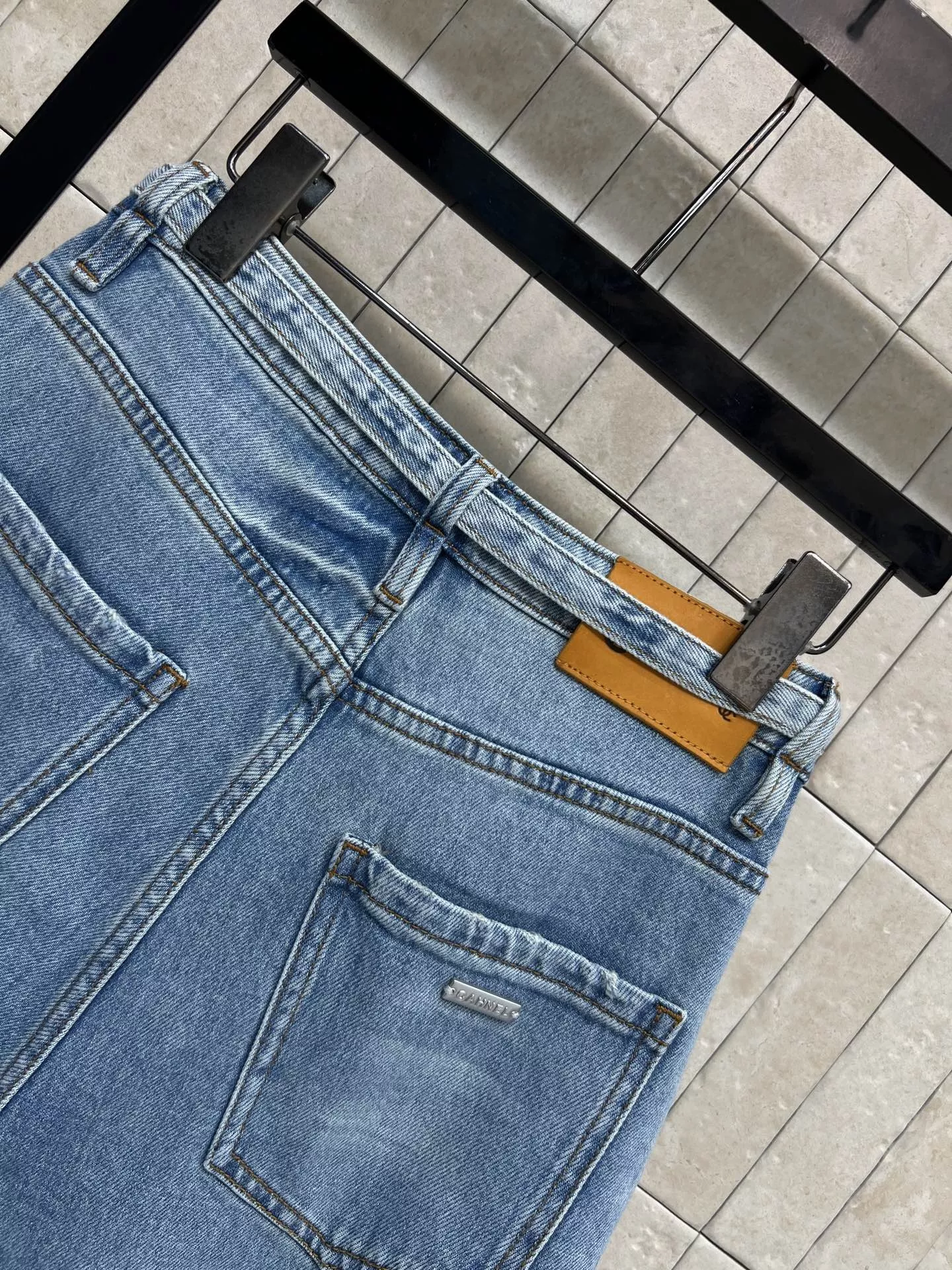 셀린느 하이웨이스트 와이드 데님 반바지 상세 이미지 8