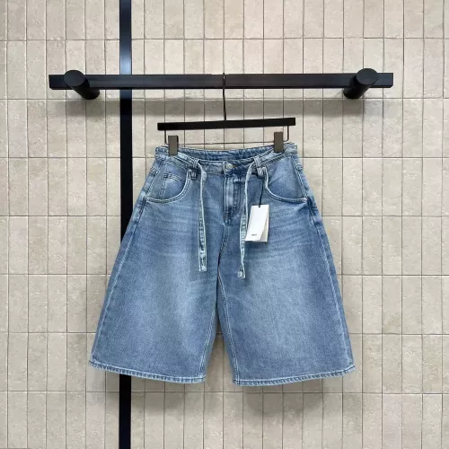 셀린느 하이웨이스트 와이드 데님 반바지