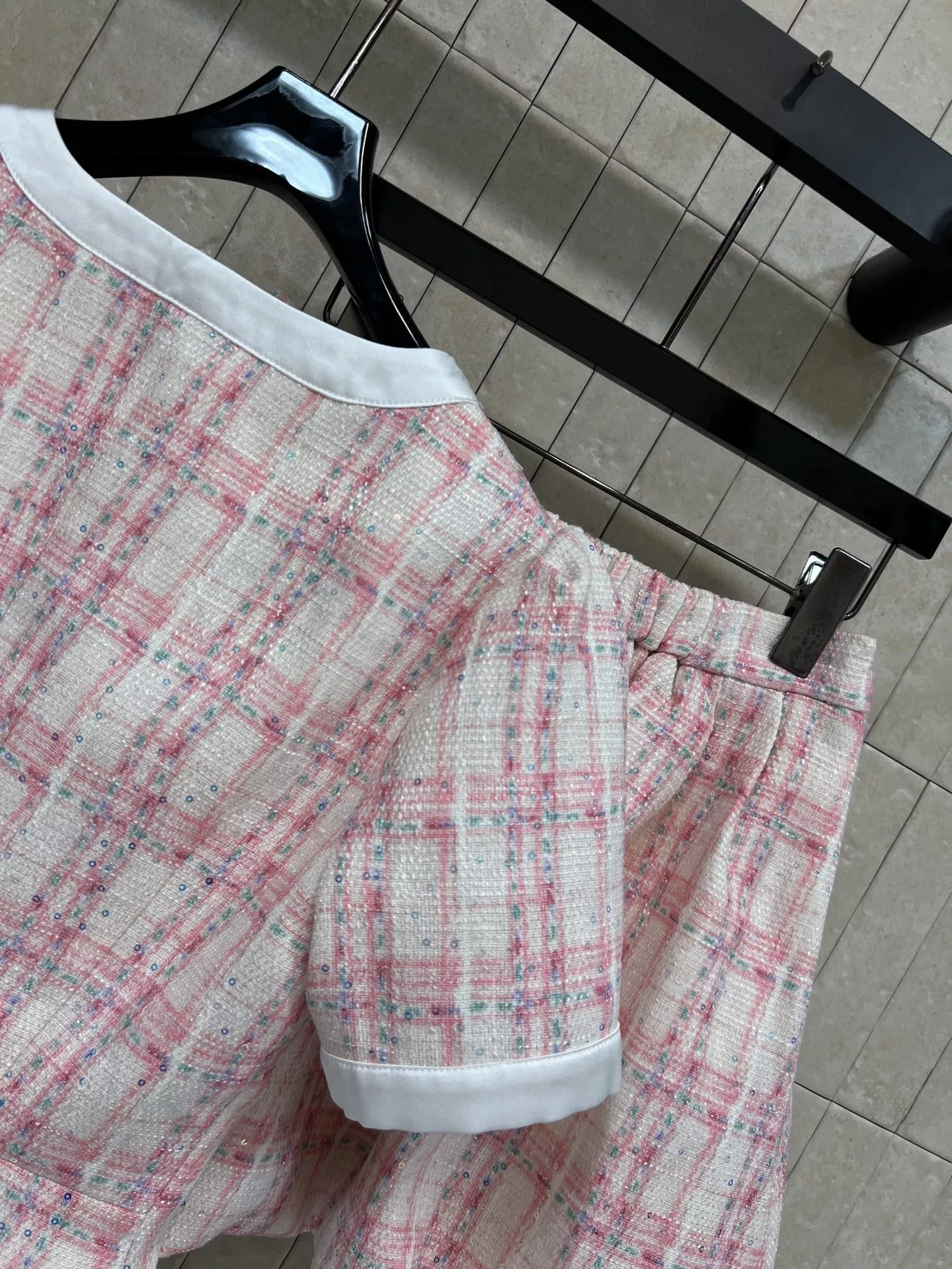 샤넬 체크 크롭 세트 상세 이미지 8