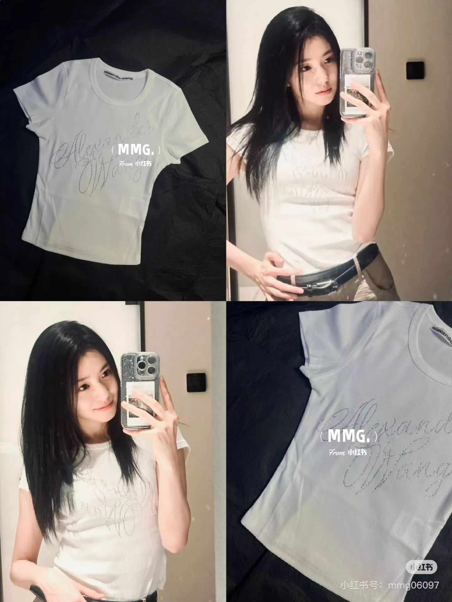 알렉산더왕 여성 레터링 큐빅 슬림 반팔티 상세 이미지 27