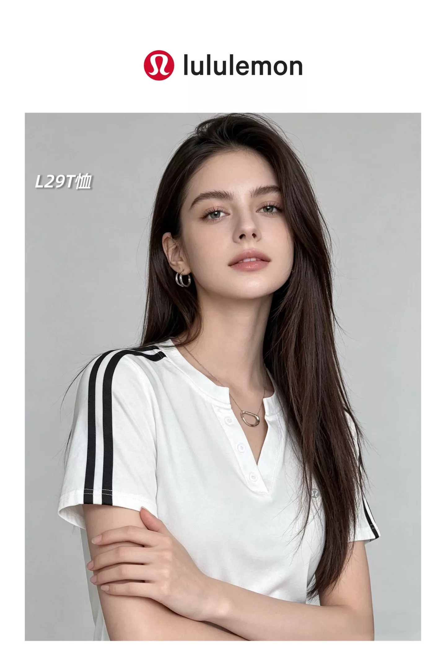 룰루레몬 여성 텐셀 배색 라인 폴로티 상세 이미지 27