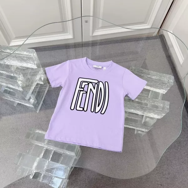 펜디 라운드넥 래글런 반소매 니트 탑