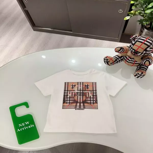 버버리 테디베어 로고 코튼 티셔츠