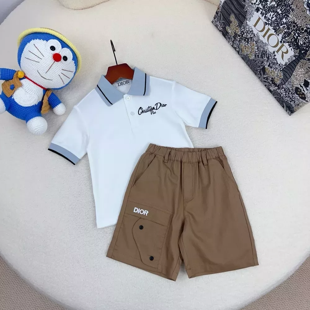 디올 아동 카라 티셔츠 반바지 세트