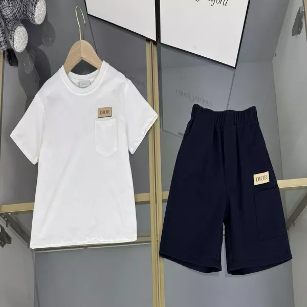 디올 라운드 반소매 티셔츠 반바지 세트