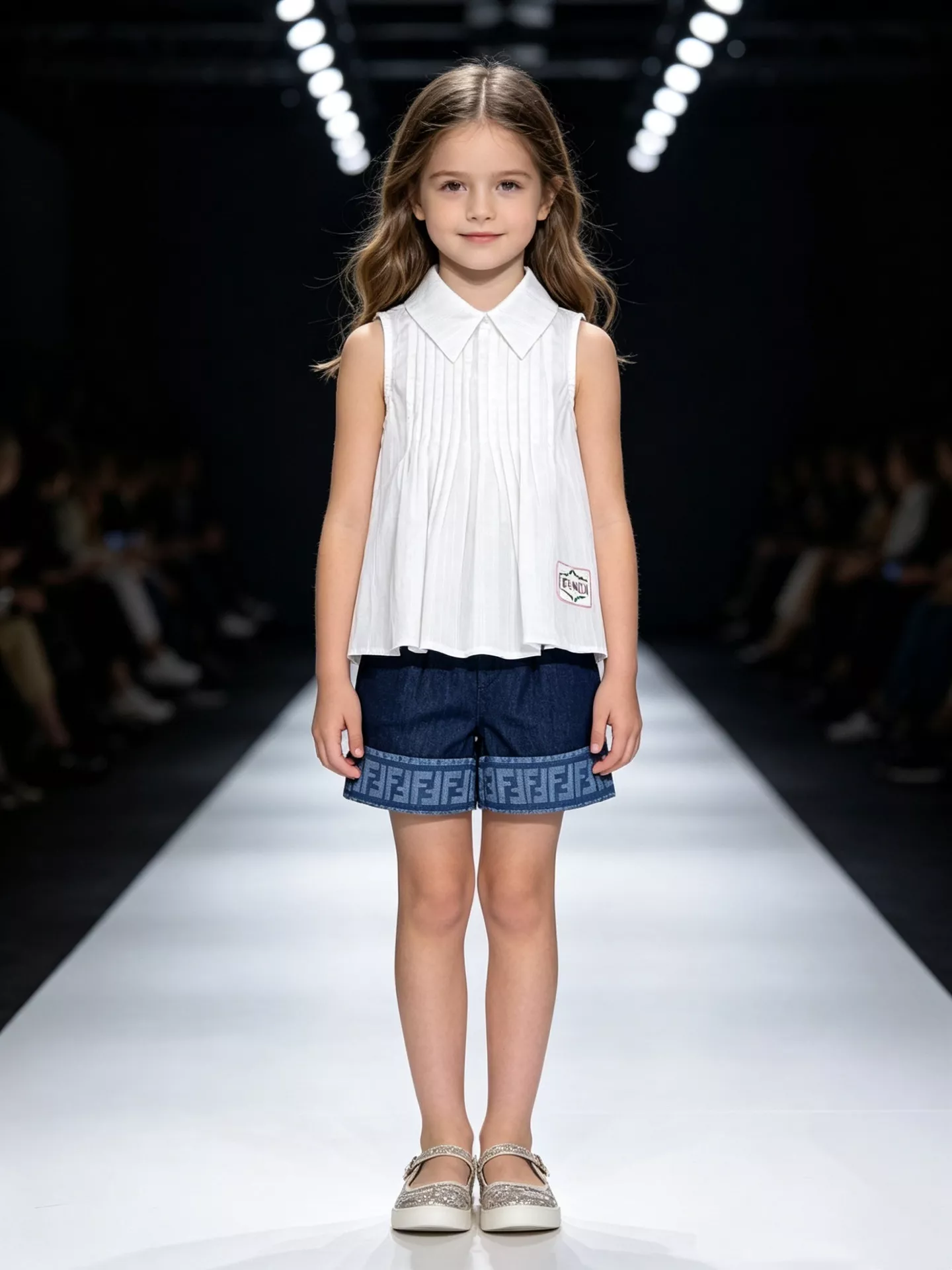 펜디 키즈 자수 민소매 상하 세트 상세 이미지 10
