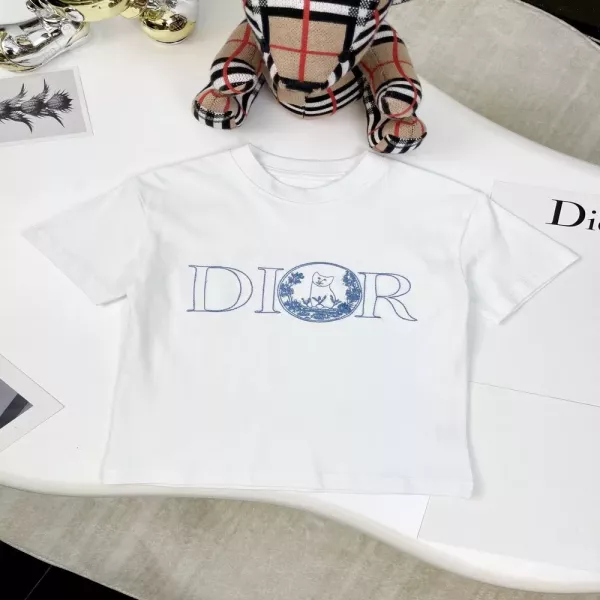 디올 고양이 자수 반소매 티셔츠