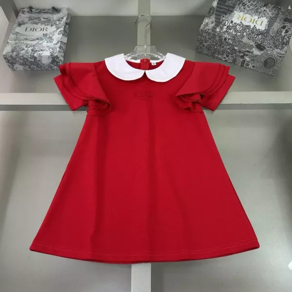 펜디 카라 프릴 코튼 원피스