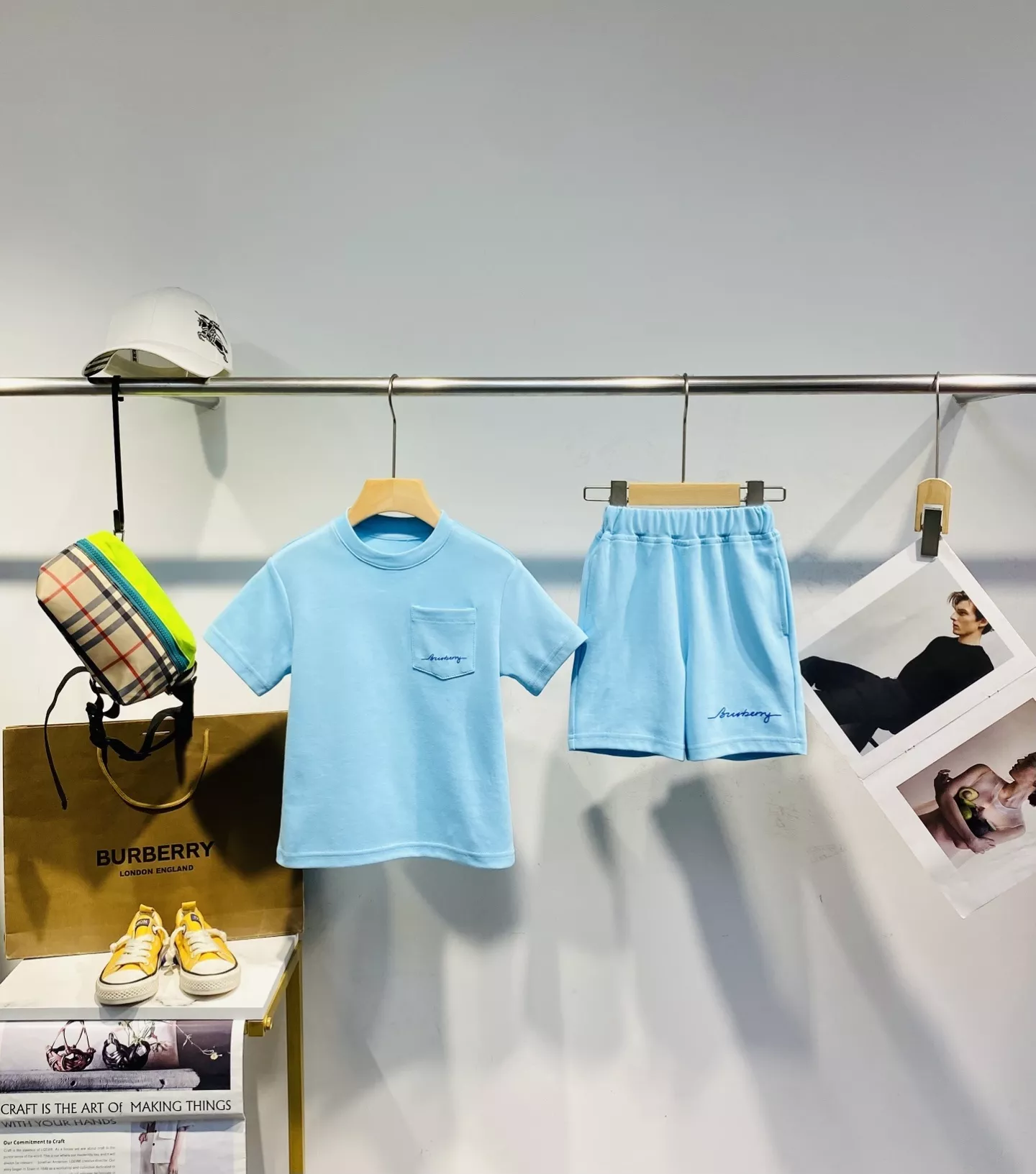 버버리 아동 반소매 상하의 세트 상세 이미지 2