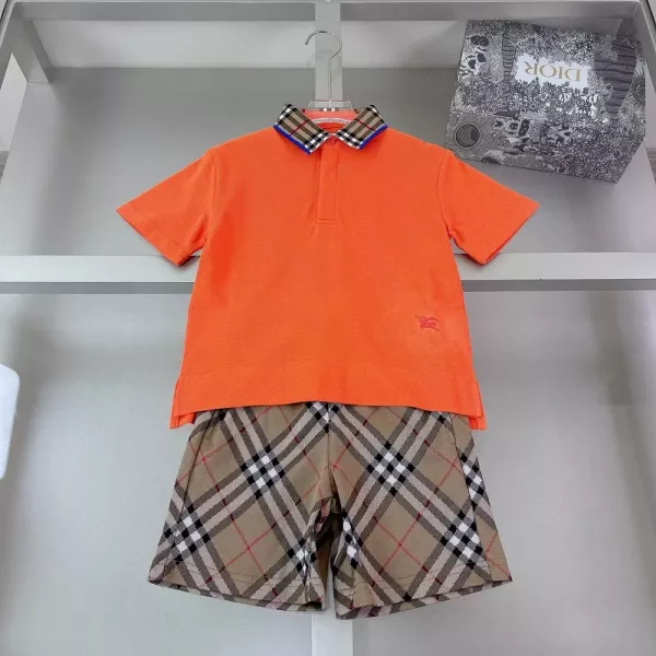 버버리 아동 폴로 반소매 상하 세트