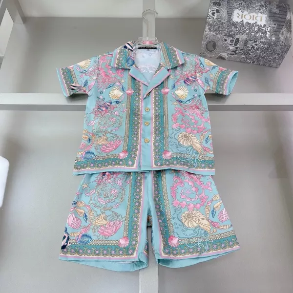 베르사체 카라 반소매 상하 세트