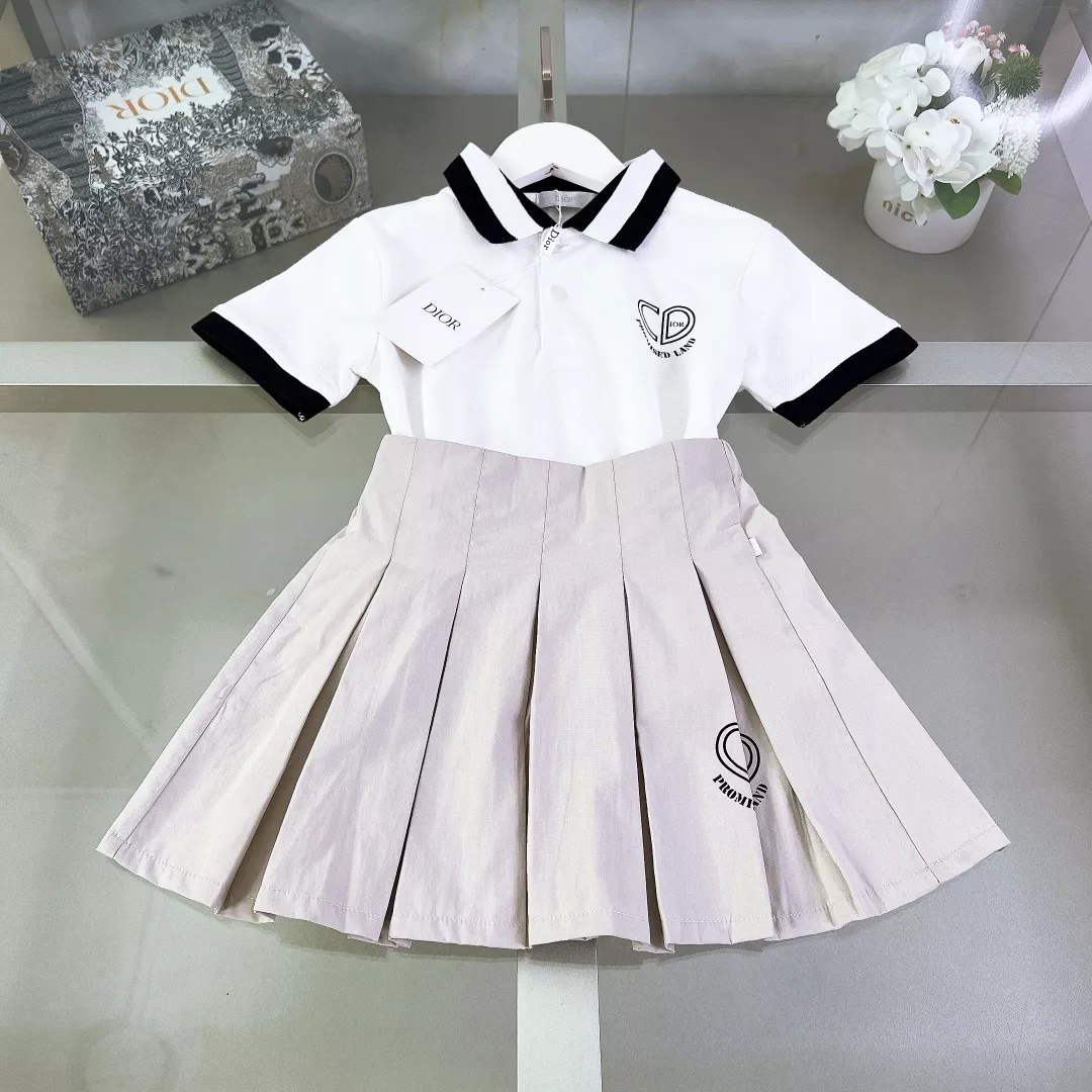 디올 카라 반소매 폴로 상의와 반스커트 세트 상세 이미지 1