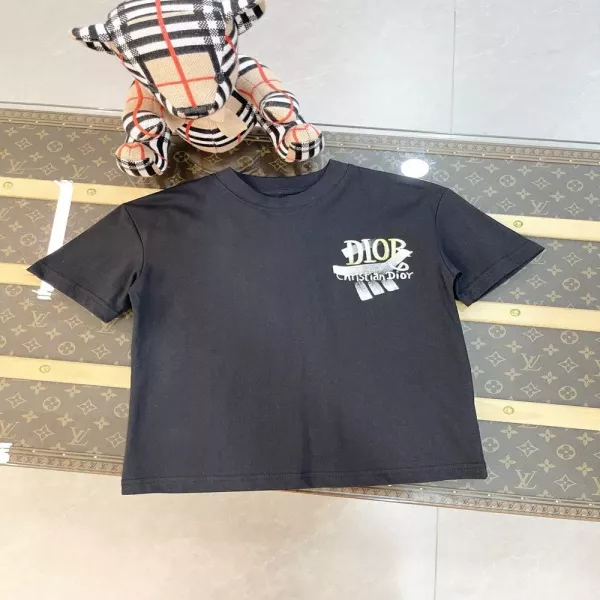 디올 키즈 금장 핸드드로잉 프린트 티셔츠