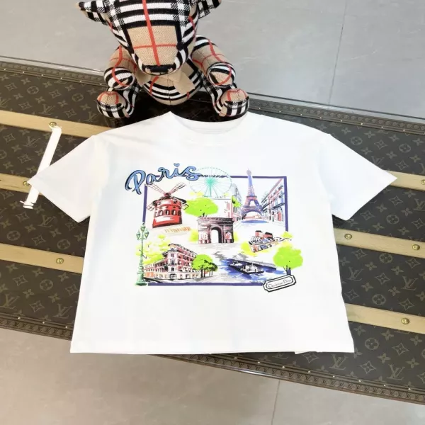 디올 워터프린트 그래픽 반소매 티셔츠