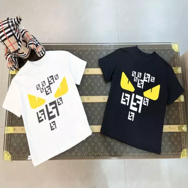 펜디 키즈 몬스터 프린트 반팔 티셔츠